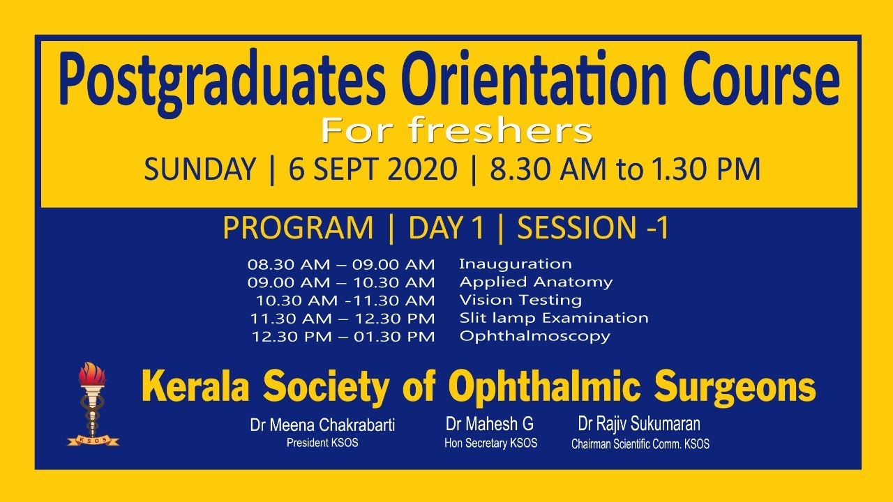 KSOS PG Orientation Day 1 Session 1 YouTube