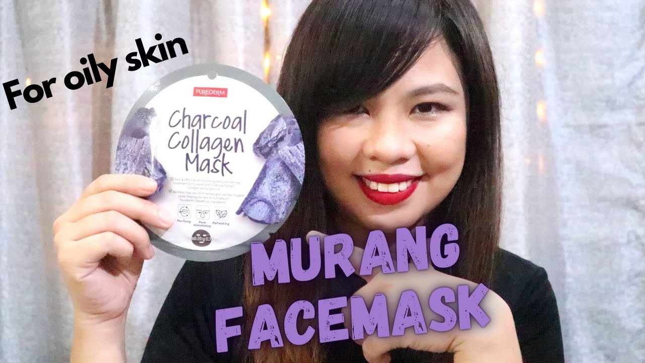 Murang Face Mask for Oily Skin Purederm Charcoal Collagen Mask Review