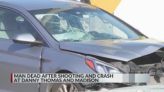 Man dead after shooting, crash in Edge District