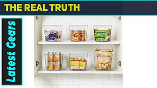 Vtopmart 6 Pack Clear Storage Bins, Pantry Containers Best Space Saving Organizer