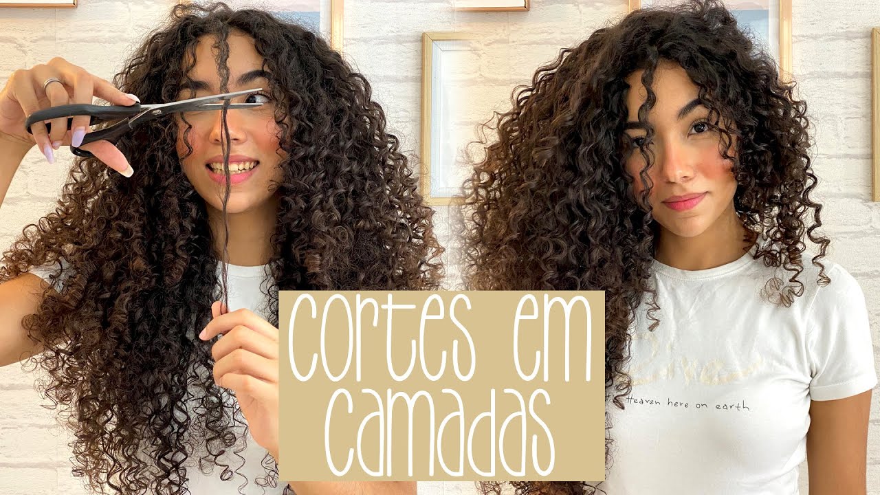 Como corto meu cabelo cacheado sozinha | corte em camadas
