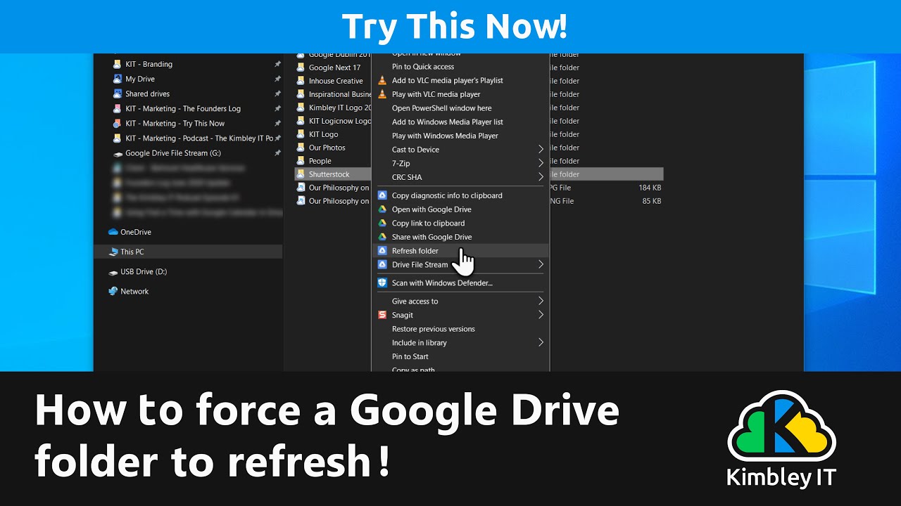 How do I refresh a shared Google Drive?