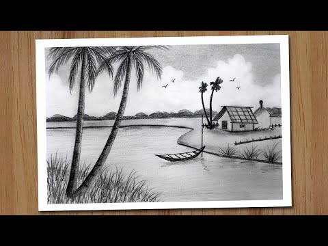 Easy Scenery Drawing with Beautiful Landscape