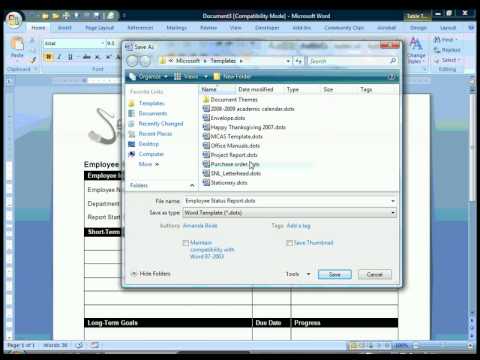 word 2007 creating templates youtube templates word 2007