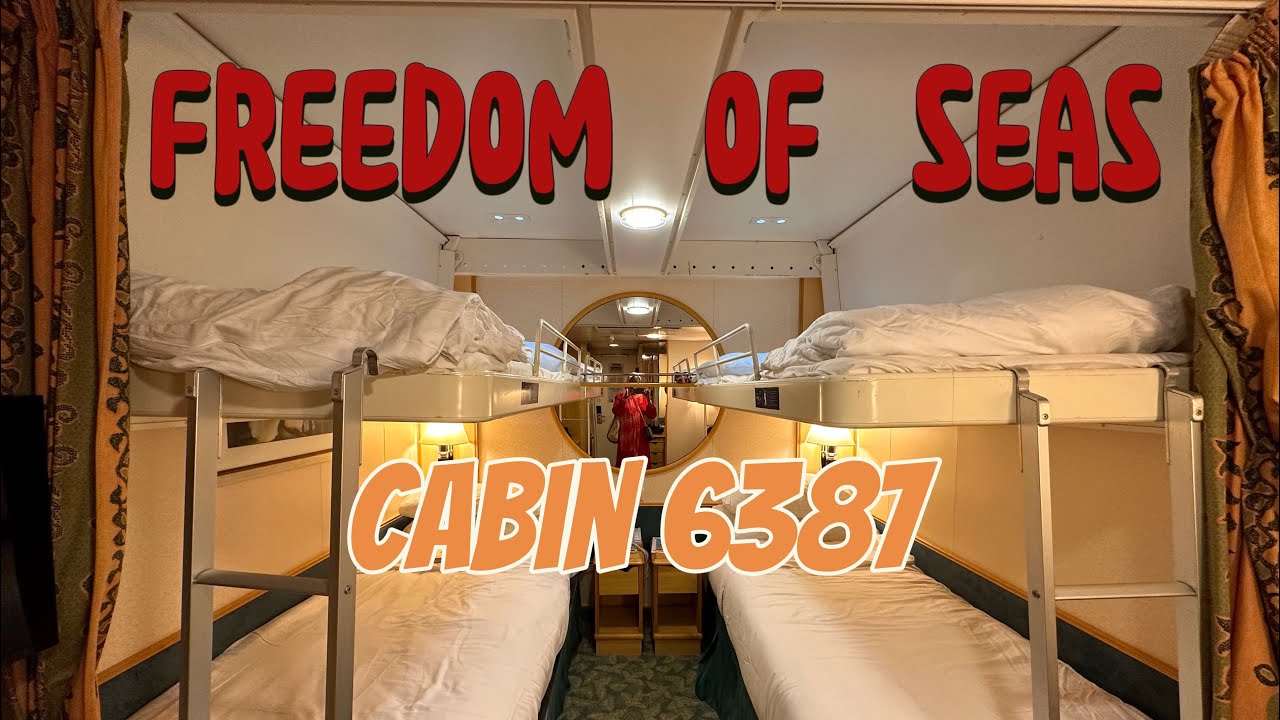 Cabin Tour Royal Caribbean Freedom of Seas. Cabin 6387 with PULLMAN BEDS setup. YouTube
