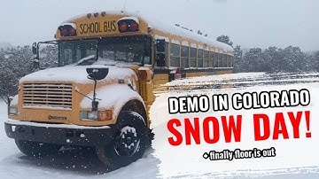 RIPPING OUT ORIGINAL FLOOR IN A BUS Pt.2 - Speakeasy Skoolie