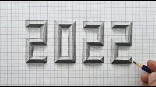 2022 3D Drawing Easy 3 Boyutlu Çizimler Kolay Kareli Kağıt Çizimleri