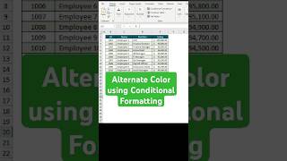 Excel Alternate Color in #excel #exceltips