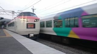 E257系 特急あずさ25号   485系を抜いていく❗