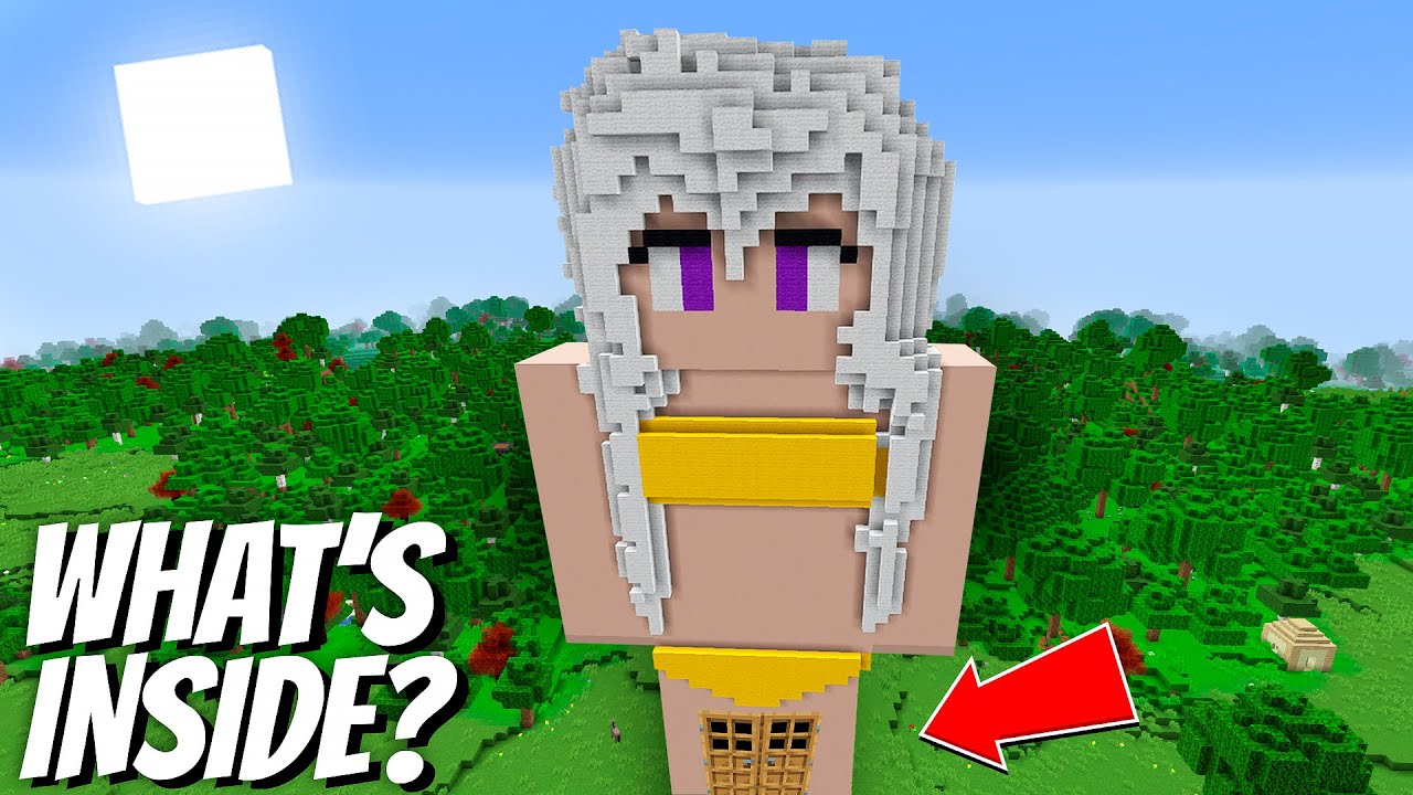 Whats Inside The Biggest Girl With A Secret Passage In Minecraft I Found The Bikini Girl 