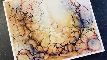 Abstract WATERCOLOR & INK - Relaxing Painting Process - 324