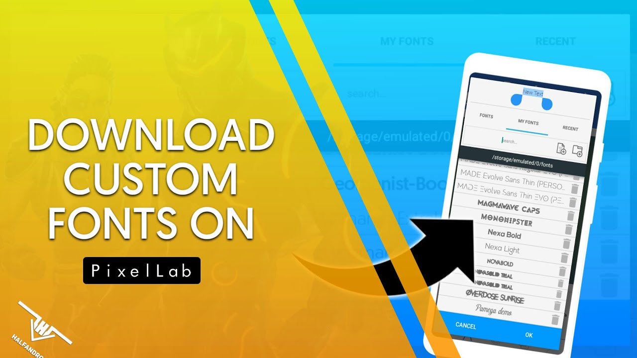 Download Custom Fonts On PixelLab/android - YouTube