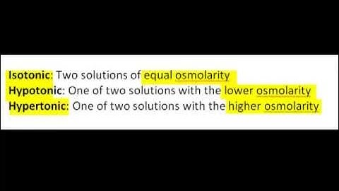 Osmolarity & Tonicity