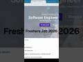 Fresher Software Engineer Job 2026 #freshersjob #jobforfresher #jobsearch #jobs