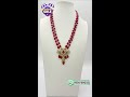 Natural Rubies &amp; Silver Pendant Two Layer Handmade Wedding Necklace | Traditional Bridal Jewellery