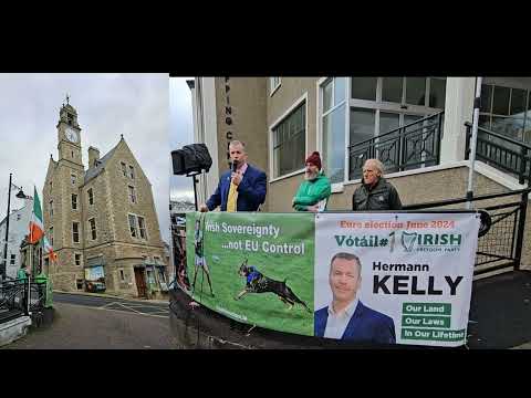 Hermann Kelly canvassing in Ballyshannon for the Irish Freedom Party on immigration & sovereignty