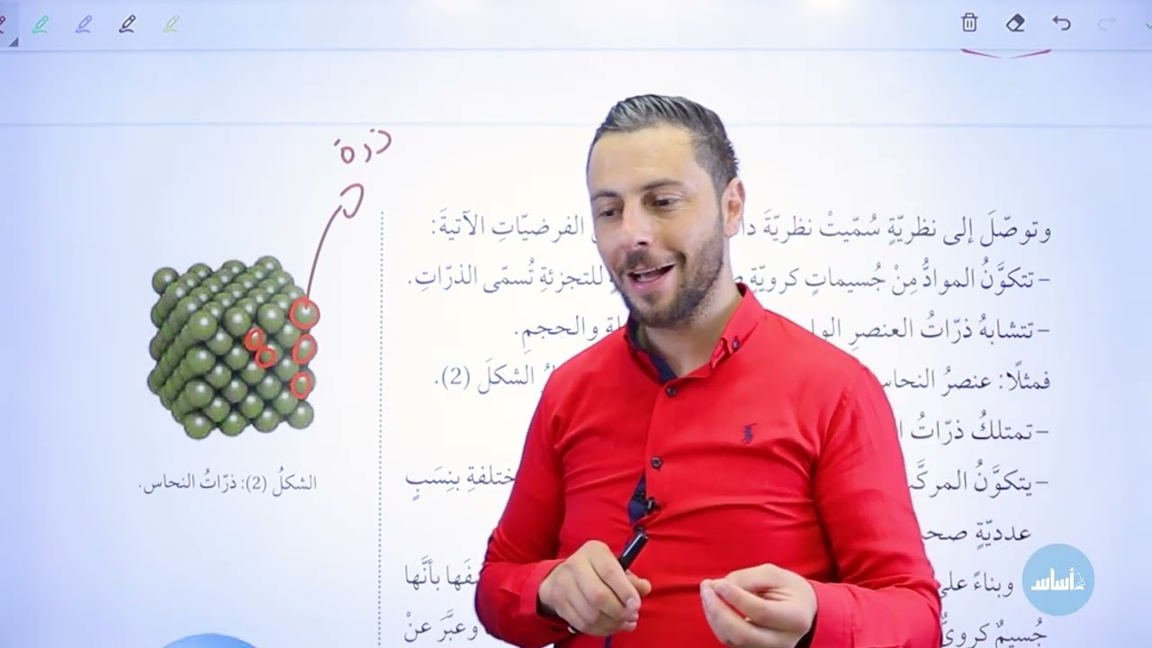 التاسع 9️⃣ الحصة (2) من (مكونات الذرة) || مادة الكيمياء مجاناً 🎁 مع أ. أنس القدومي