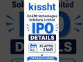 OnEMI Technology IPO Open Hai! Dates, Price, GMP - Under 43 Seconds .. #ipo #onemiipo