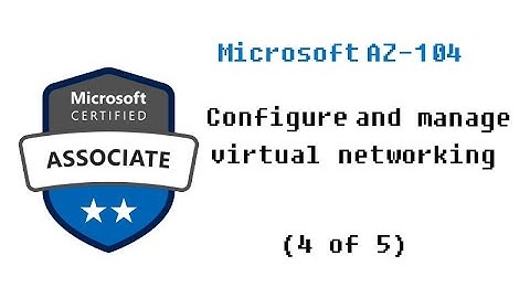 Microsoft AZ-104 - Configure and manage virtual networking (4 of 5)