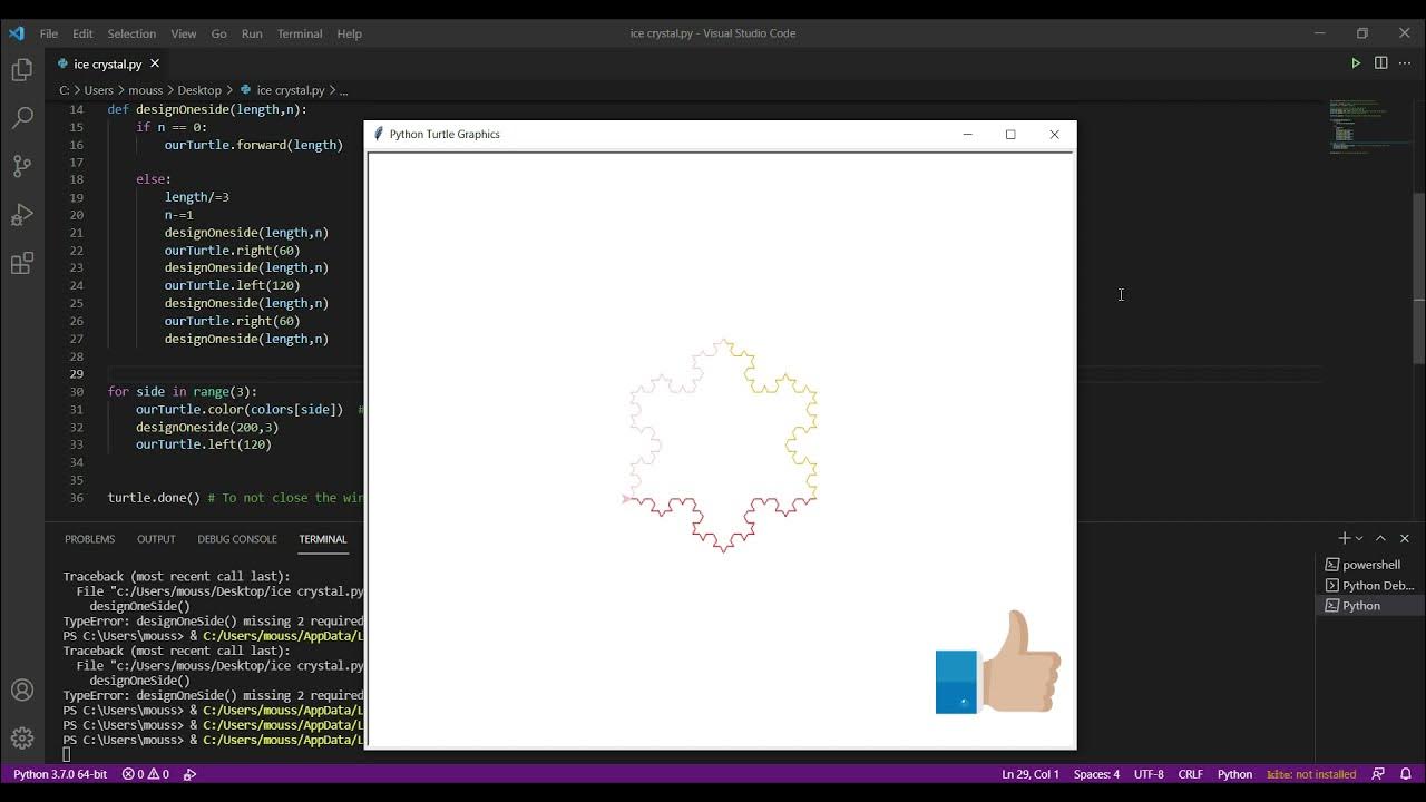 Ice Crystal using Python & Turtle library 🐢 - YouTube