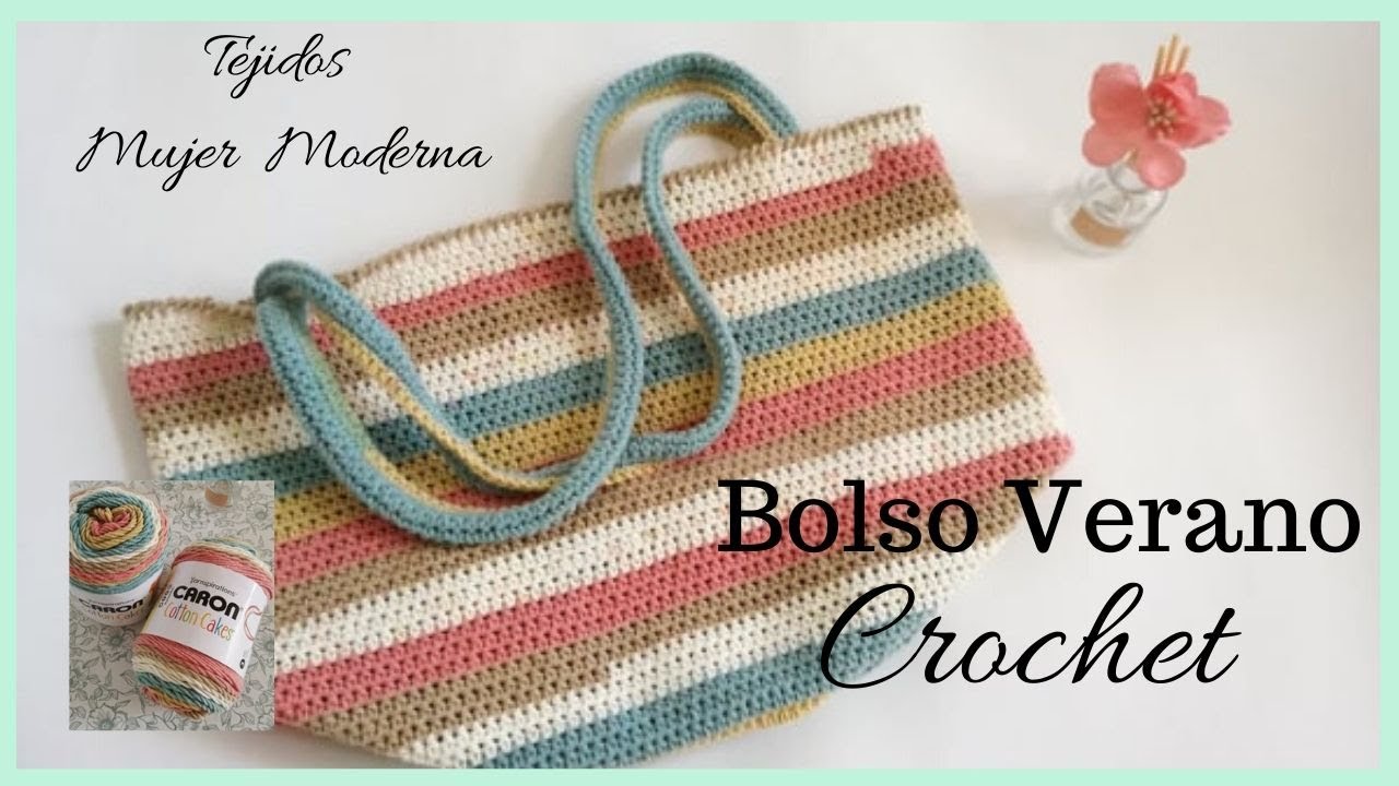 BOLSO DE TIPO TOTE // Crochet // Caron Cotton cake - YouTube