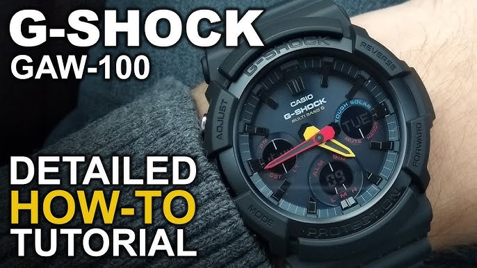 CASIO G-Shock GAW-100B-1AER solar Review/Tutorial - YouTube