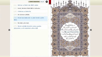 Fatiha suresi || Abdullah Basfar || سورة الفاتحة مكتوبة مترجمة للغة التركية بصوت الشيخ عبد الله بصفر