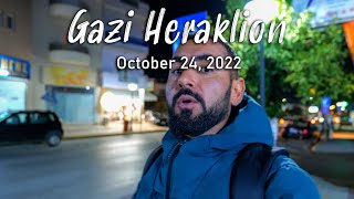 Heraklion Gazi, walking tour 4k, Greece 2022