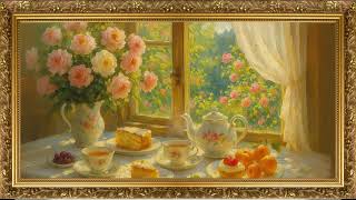 FRAME TV ART – IMPRESSIONIST TEA TIME SCENE IN MOTION 🍵🌸 screenshot 1