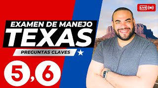 EXAMEN TEORICO DE MANEJO TEXAS EN VIVO I Aprobarás con estas preguntas #5 y 6