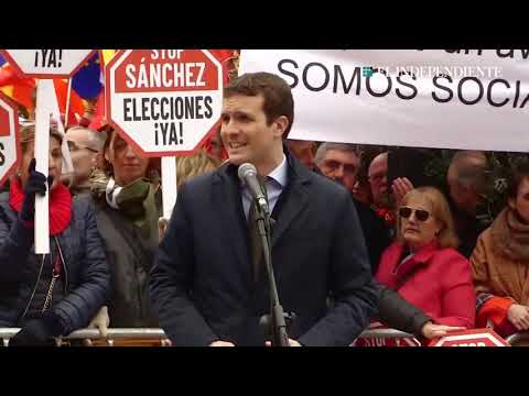 Casado en Colón: "El tiempo de Sánchez ya ha acabado"