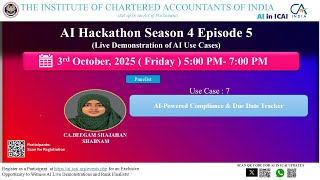 AI Hackathon S4 E5 UC7 - AI-Powered Compliance &amp; Due Date Tracker - CA Beegam Shajahan Shabnam
