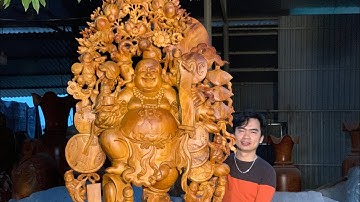 Di lặc thập bát tiểu đồng vác đào siêu to khổng lồ đục sắc nét TƯỢNG GỖ NGUYỄN HỒNG 0966336318