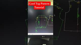 Cowl Top Pattern tutorial ✅ #shorts #fashion #patternmaking #song #yt #cowltop #draft #garments #cad