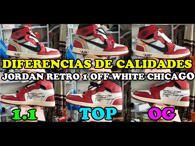 capa Contradecir Noble Off White Jordan 1 Chicago Diferencias De Calidades 1 1, Top y Og  PROVEEDORES CHINOS 2019 - YouTube