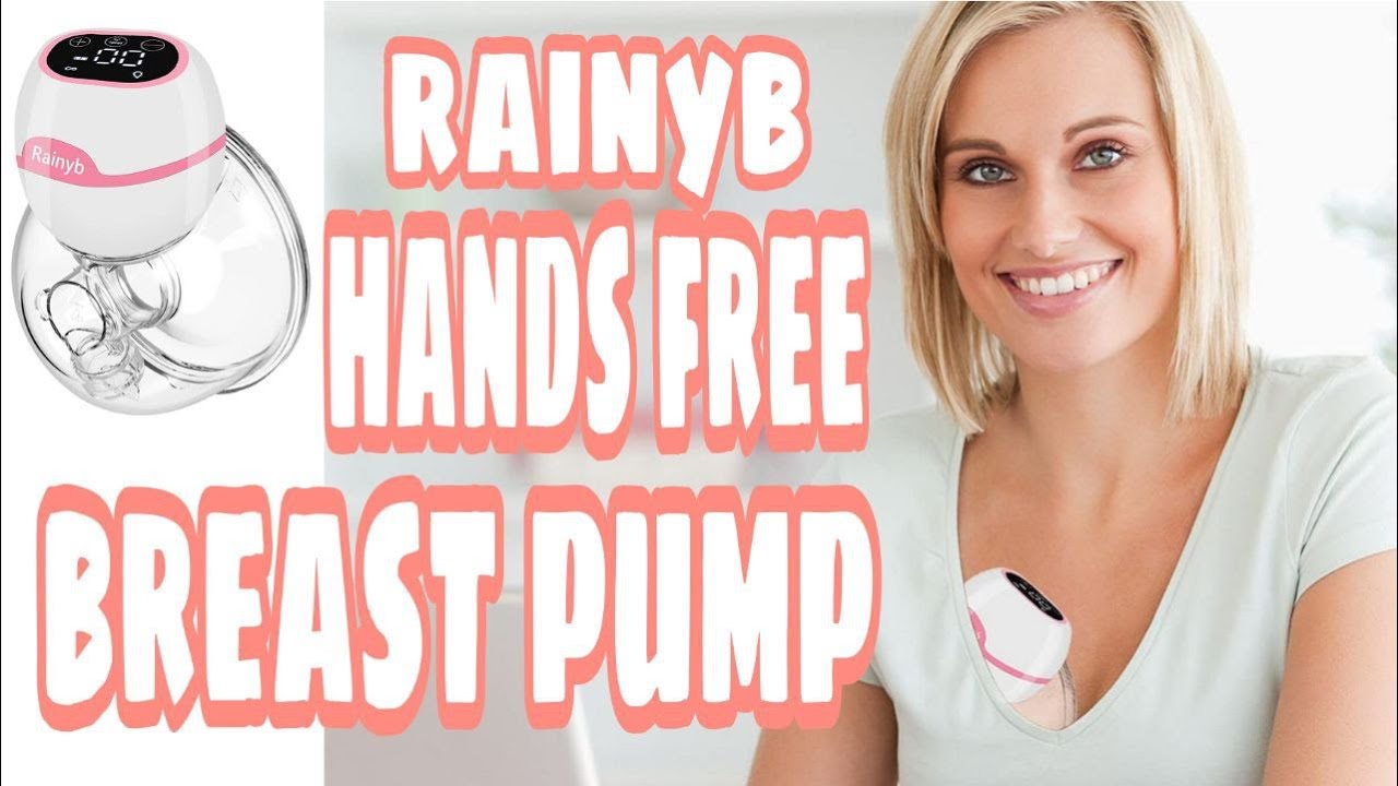 Rainiyb Upgraded Wearable Breast Pump/Hands Free Protable Breast Pump Electric Quiet Strong Suction Power 3 Modes & 9 Levels Touch Panel High Definition Display Come with 19mm/21mm /24mm /28mm Flanges 
