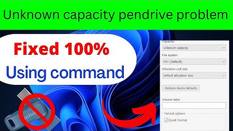 #format how to fix pendrive unknown capacity|| unknown capacity pendrive
