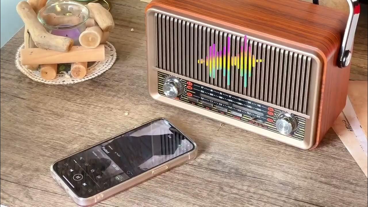 PRUNUS Retro Portable Radio AM FM Shortwave Radio Transistor Battery  Operated Vintage Radio with Bluetooth Speaker, 3-Way/AC Power Sources,AUX  TF Card