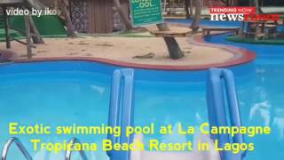 Outlook of the swimming pool at the La Campagne Tropicana Beach Resort in Lagos