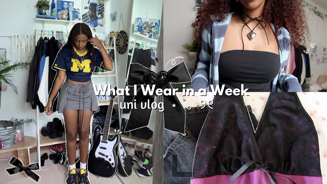 uni vlog ୨୧˚ : what i wear in a week (pinterest/streetwear) *changing ...