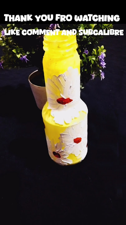 Let's Art A Pretty Daisy Flower Painting On Bottle ❀ #art #pretty #daisy #flower #painting #Bottle