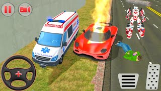 Robot Ambulance City Rescue Driving Simulator Games_#106|| Flash Driving King screenshot 4