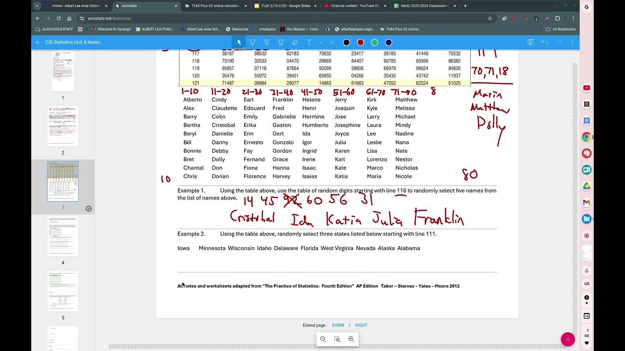 Statistics 4.1 Simple Random Sample 2026 Spring
