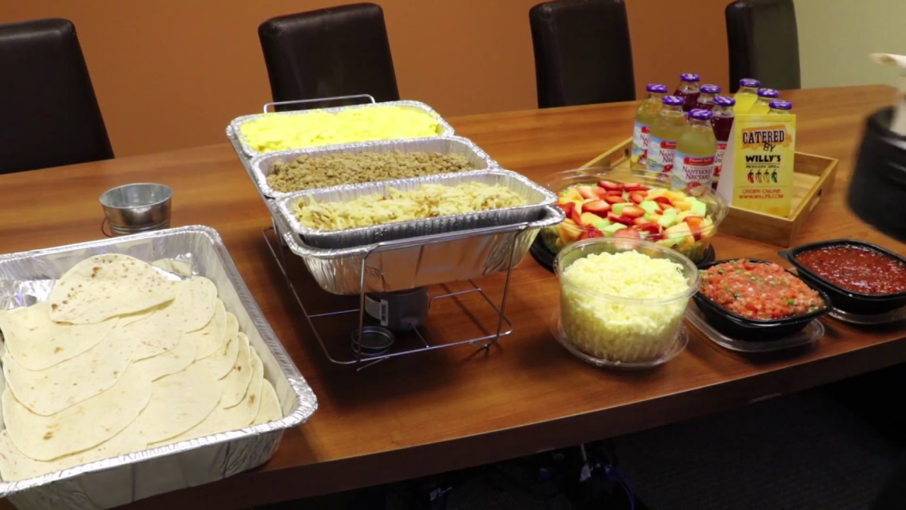 Willy's Catering - Breakfast Taco Bar Setup - YouTube