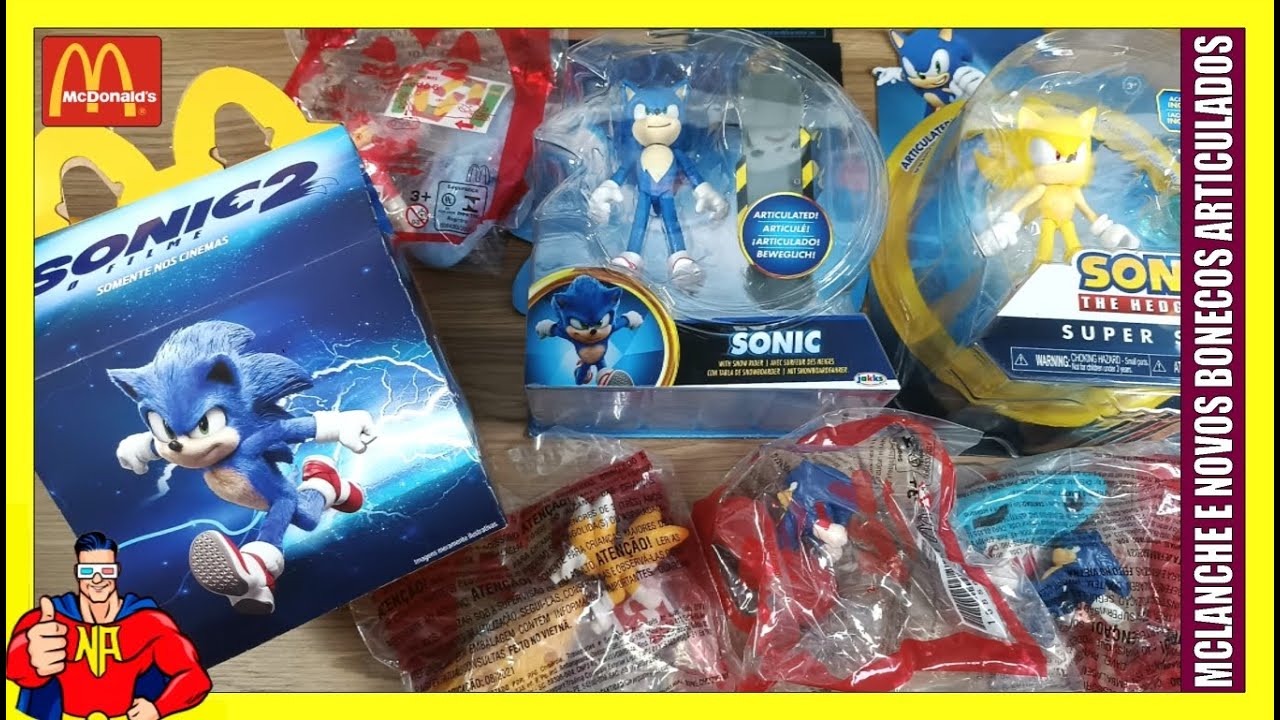 Boneco Sonic Amarelo Action Figure Personagem Articulado