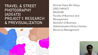 VIDEO PRESENTATION ASSIGNMENT 1 ADE473