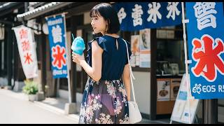 The Back View A Woman In A Skirt Enjoying Shaved Ice In Tokyo 後ろ姿 スカートを穿いて東京でかき氷を食べる彼女