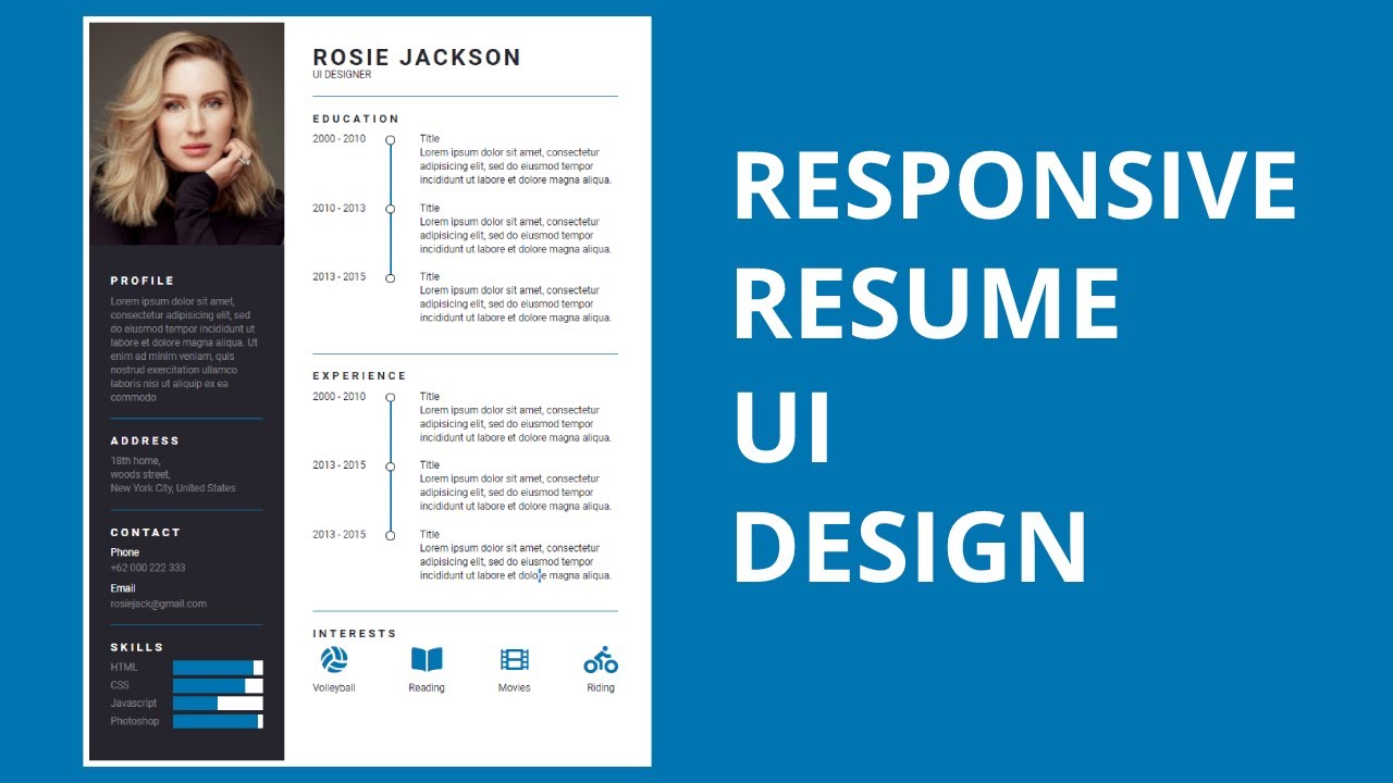 how to create responsive resume website using html and css