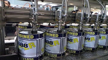 Automatic linear filling and capping system for solvents and paints LOGYKA 9 MAS + EVO