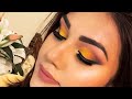 Matte yellow smokey eye makeup | sunflower vibes | summer makeup |